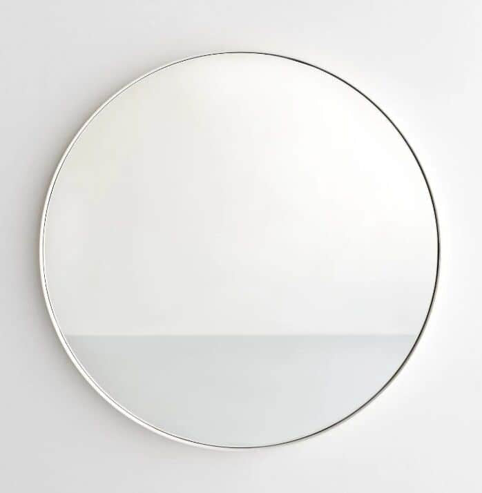 Round Floating Wall Mirror Ø50 cm with Matte White Stainless-Steel Aluminum Frame – Model 8801WD