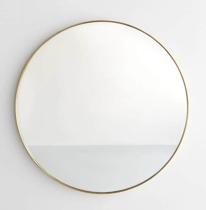 Round Floating Wall Mirror Ø50 cm with Matte Gold Stainless-Steel Aluminum Frame – Model 8801GD