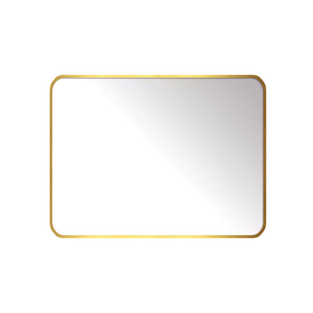 Square Floating Wall Mirror 60×60 cm with Matte GOLD Stainless-Steel Aluminum Frame – Model 683GD