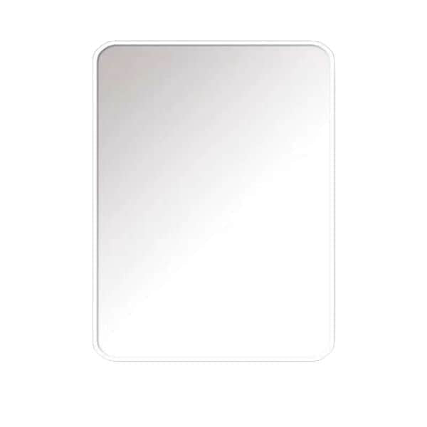 Rectangular Floating Wall Mirror 45×60 cm with Matte white Stainless-Steel Aluminum Frame – Model 682WD