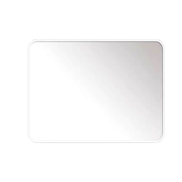 Square Floating Wall Mirror 60×60 cm with Matte white Stainless-Steel Aluminum Frame – Model 683WD