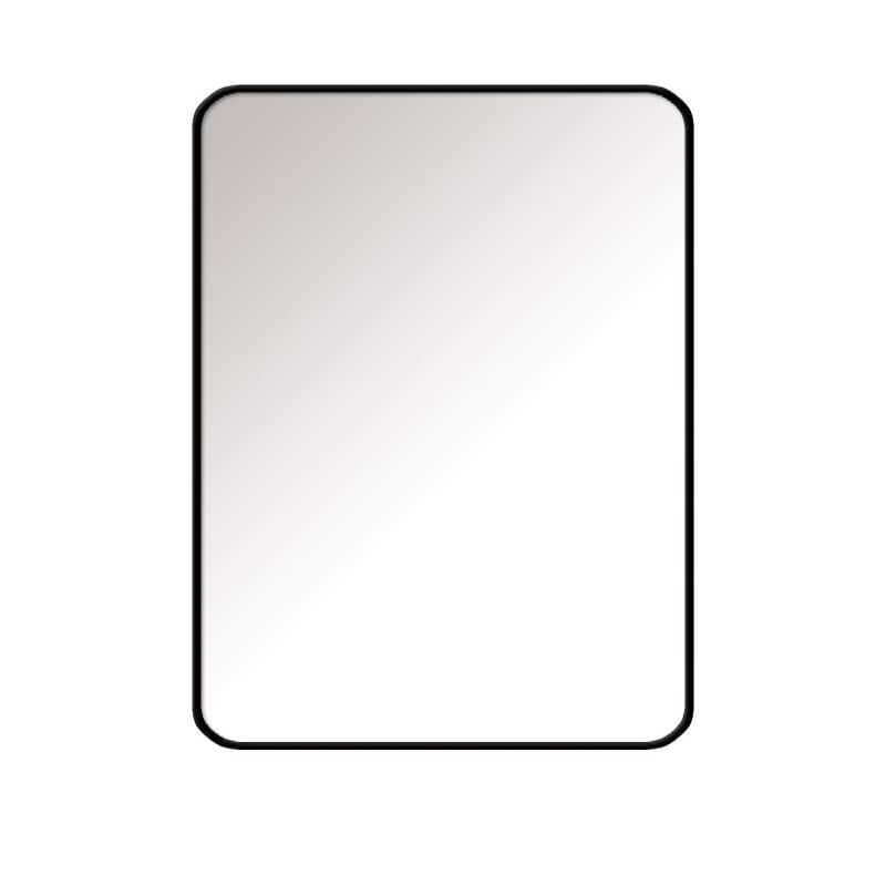 Rectangular Floating Wall Mirror 45×60 cm with Matte Black Stainless-Steel Aluminum Frame – Model 682BD