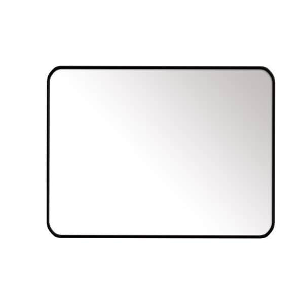 Square Floating Wall Mirror 60×60 cm with Matte Black Stainless-Steel Aluminum Frame – Model 683BD
