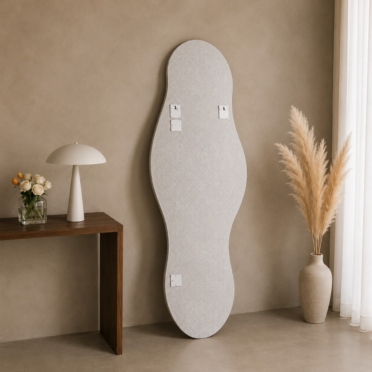 Asymmetrical Full-Length Frameless Floating Wall Mirror 70×180 cm High-Quality Silver Model LM-53
