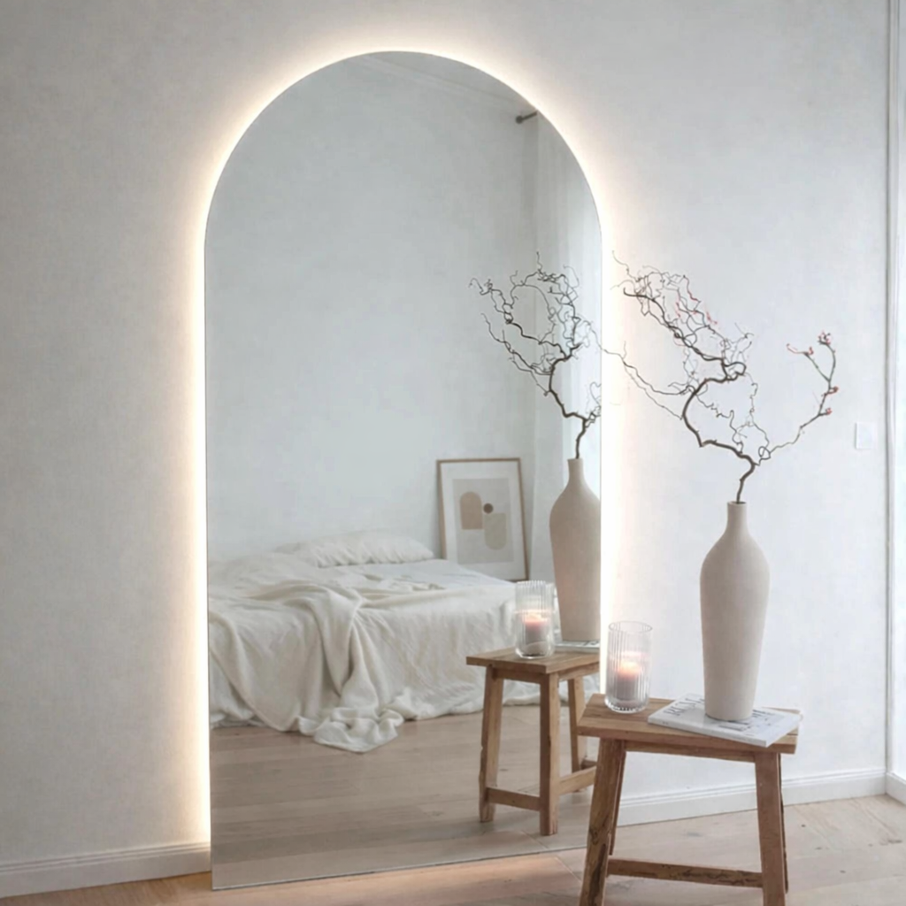 Ovall Full-Length Copper-Free (No Black Edges) Frameless Floating Wall Mirror with Backlit LED Lighting 100×180 cm – Model LM-71LD