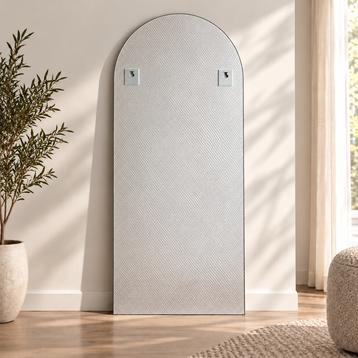 Arch Full-Length Frameless Floating Wall Mirror 100×180 cm Ultra White Float Glass Model LM-71