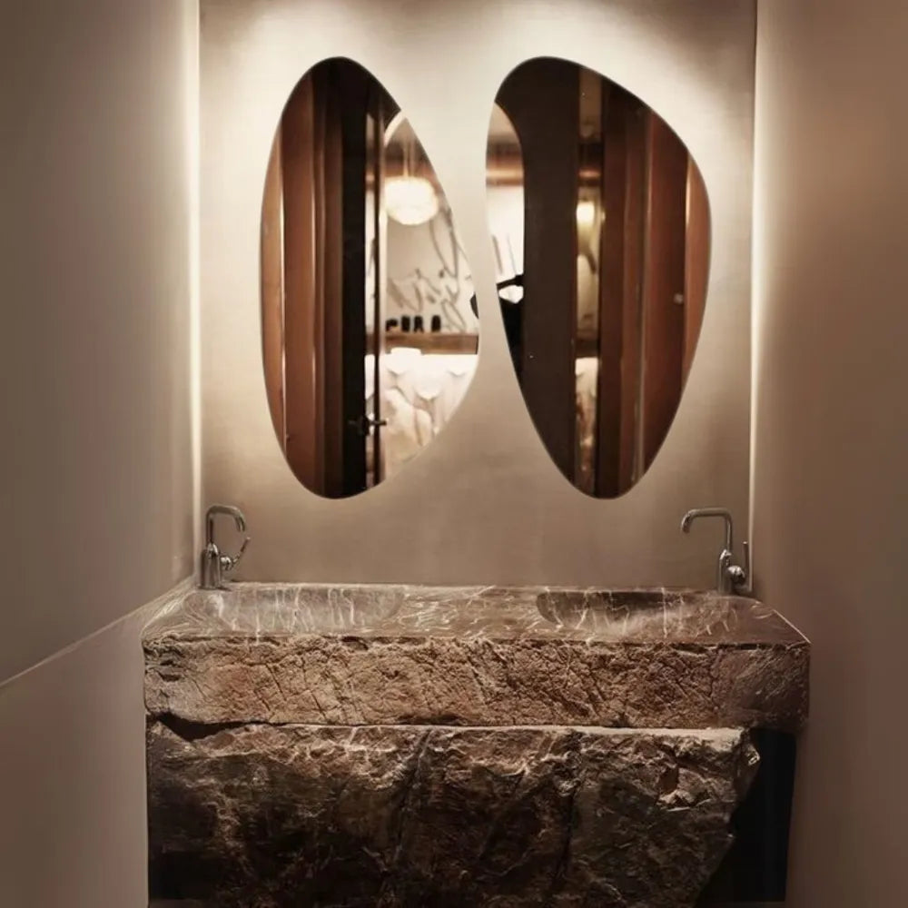 Asymmetrical Frameless Floating Wall 2 Mirrors 101×80 cm – Model M23D