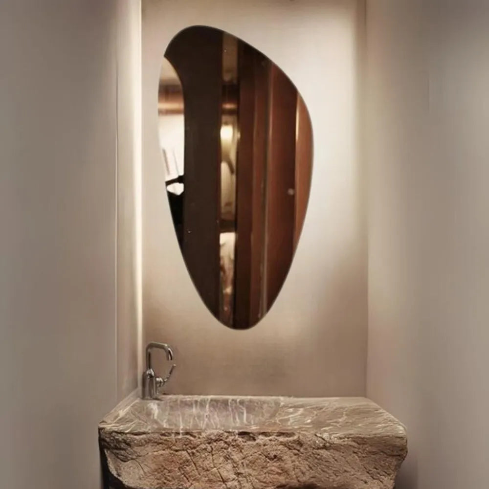 Asymmetrical Frameless Floating Wall Mirror 49×80 cm – Model M3D