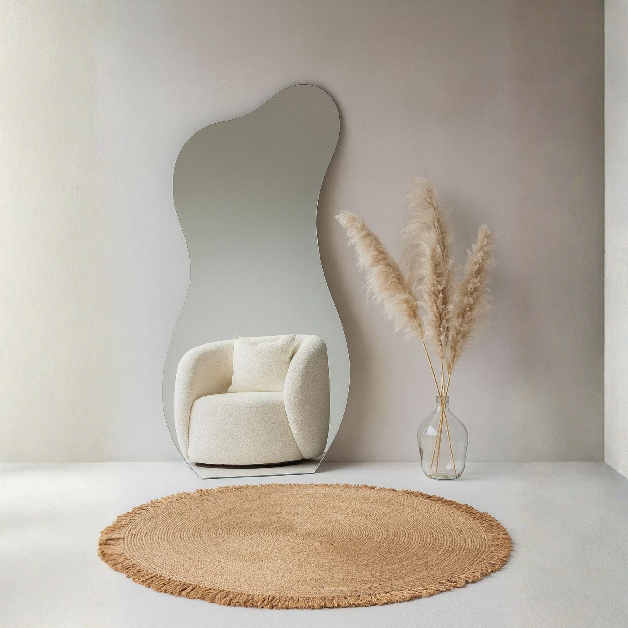 Asymmetrical Full-Length Frameless Floating Wall Mirror 70×180 cm – Model LM55D