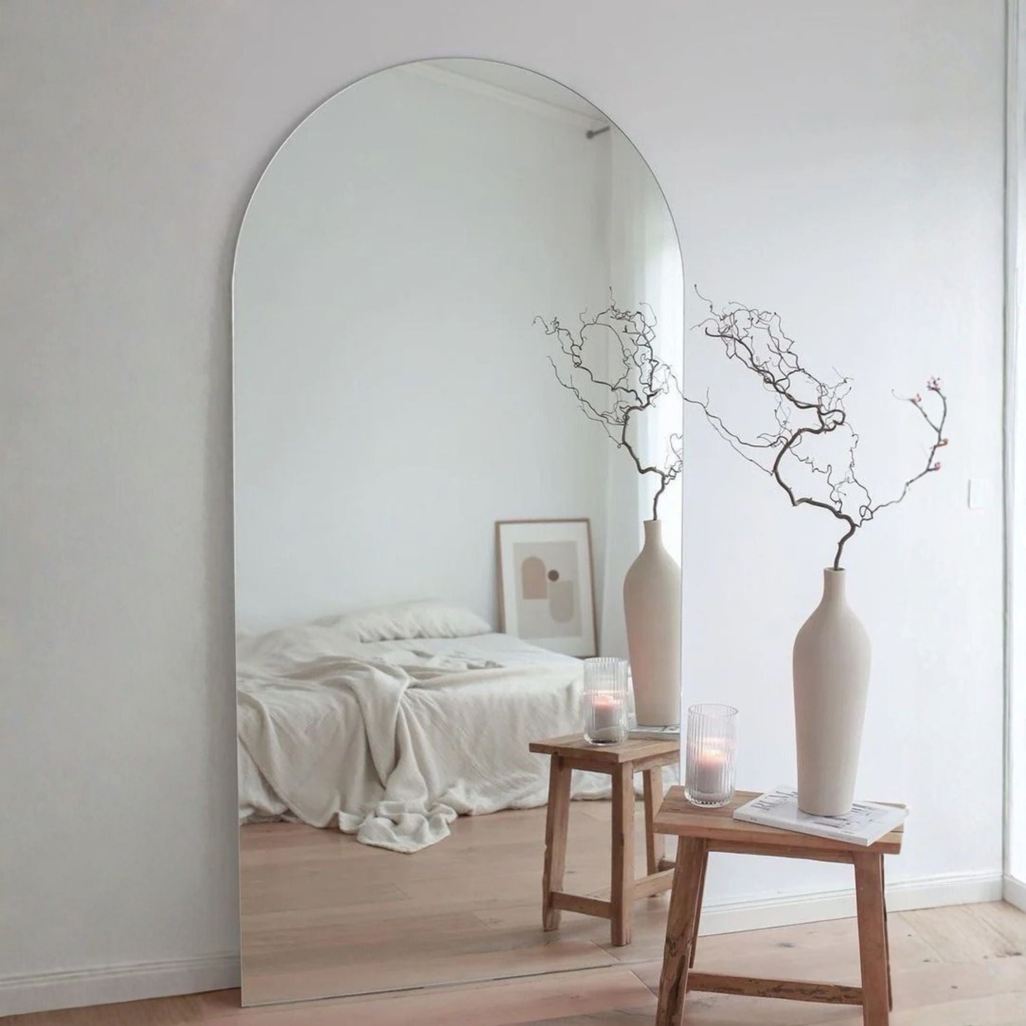 Floating Mirrior Ovall Full-Length Frameless Floating Wall Mirror 70×180 cm – Model LM7 ...